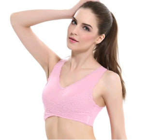 Front cross side buckle without rims gathered vest-type sports underwear Running yoga fitness shock-proof sports bra