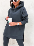 Women's Solid Color Hooded Casual Loose Sweater