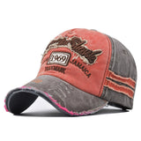 Ripped Retro Duck Tongue Stitching Letters Baseball Hat