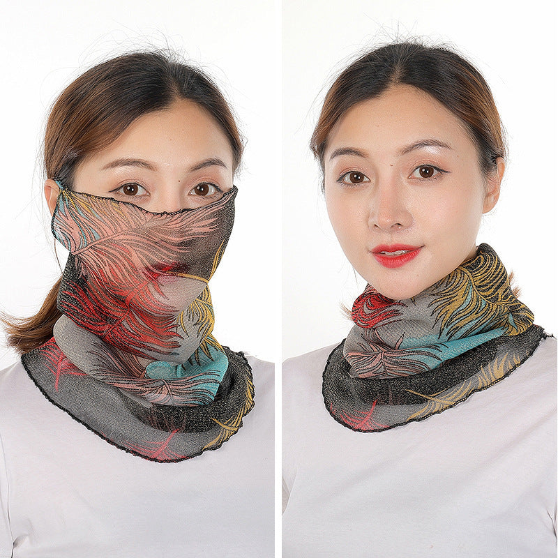 Summer Thin Hanging Ear Multifunctional Gauze Scarf