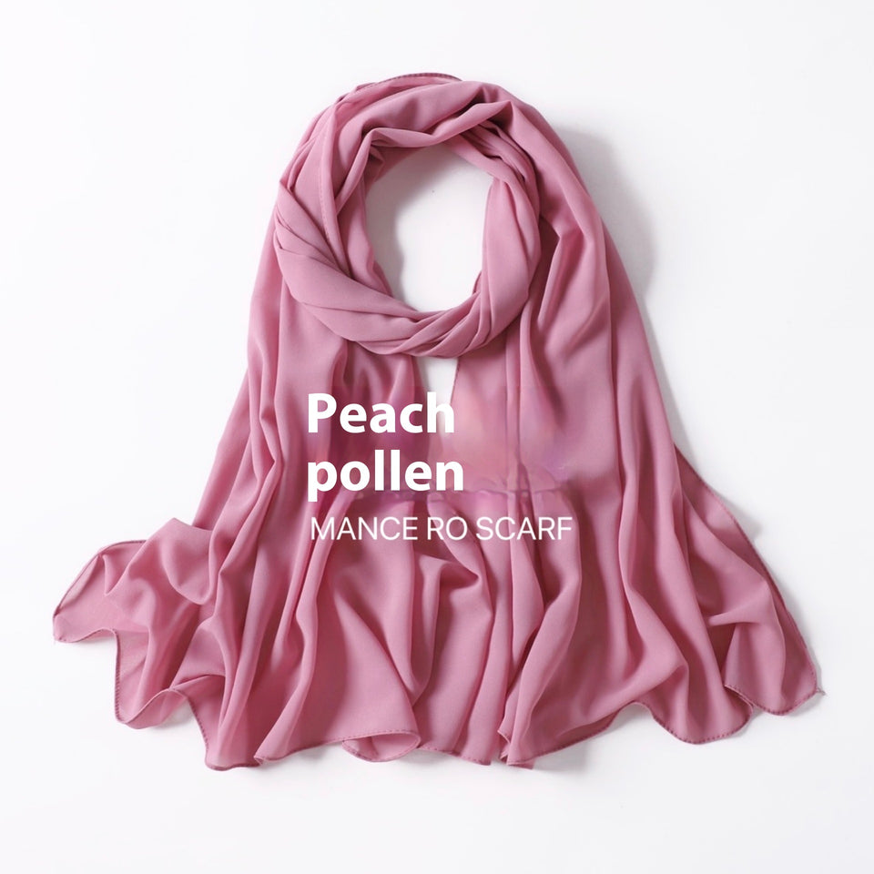 Pure Color Pearl Chiffon Scarf Headcloth Veil Chiffon Scarf