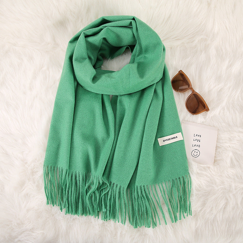 Women's Fashionable All-match Cashmere Tassel Double-sided Scarf