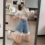 High Waist Design Denim Shorts For Women