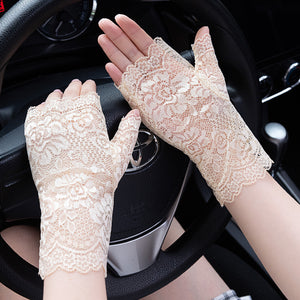 Summer Scar Cover Up Lace Short Gloves Women's Thin