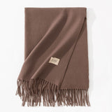 Pure Color Artificial Cashmere Scarf Women's Winter High-grade Shawl