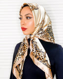 Chain Printed Scarf Women's Casual Scarf 90 90cm Satin Large Kerchief