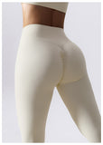 European And American Drawstring Belly Contracting Nude Feel High Waist Yoga Pants