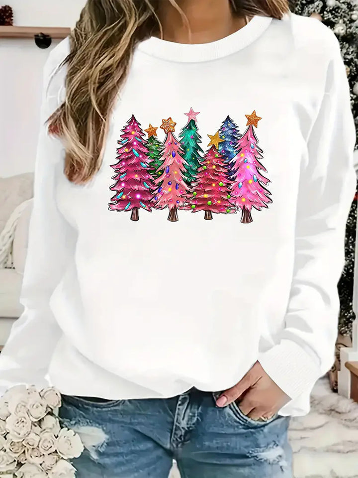 Christmas Series Round Neck Sweater For Women