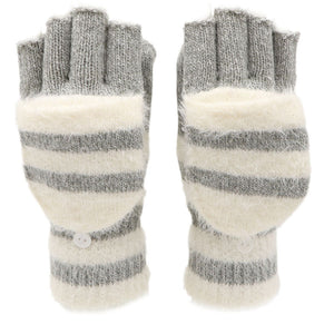 Flip Half Finger Knitting Wool Gloves