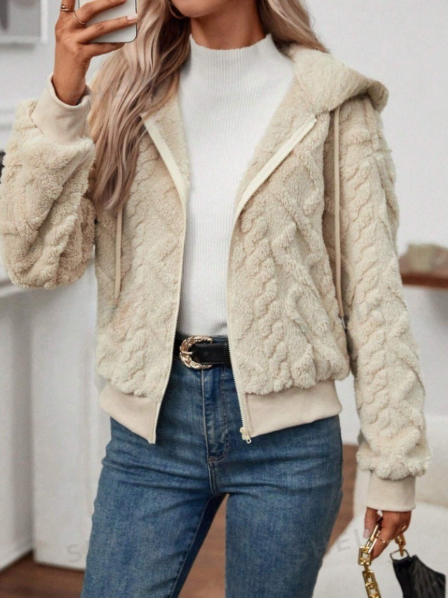 Hooded Knitted Coat Dinified Sweater Cardigan