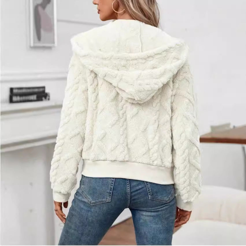 Hooded Knitted Coat Dinified Sweater Cardigan