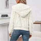 Hooded Knitted Coat Dinified Sweater Cardigan