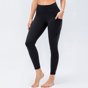 High Waist Shaping Skinny Sweatpants Side Pockets