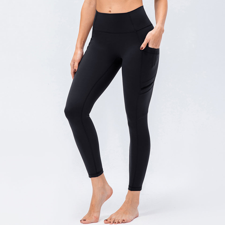 High Waist Shaping Skinny Sweatpants Side Pockets
