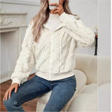 Hooded Knitted Coat Dinified Sweater Cardigan