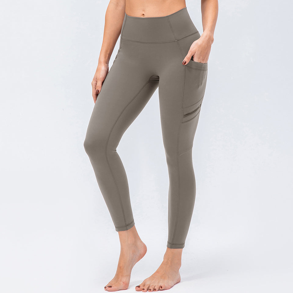 High Waist Shaping Skinny Sweatpants Side Pockets