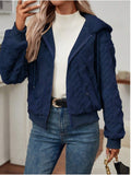 Hooded Knitted Coat Dinified Sweater Cardigan