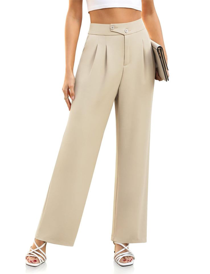 Women's High Waist Work Business Casual Trousers With Pockets