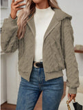 Hooded Knitted Coat Dinified Sweater Cardigan