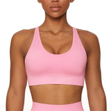 Seamless Solid Color Knitted High Elastic Sports Bra Underwear Yoga Pants