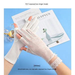 Lightweight Breathable Lace Sun Protection Gloves