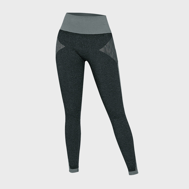 High Waist Color Stitching Fitness Pants For Women