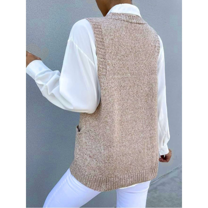 Women's All-match Simple Pullover Solid Color Vest