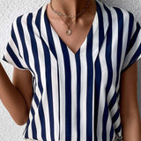 Striped Loose Printed Top For Women