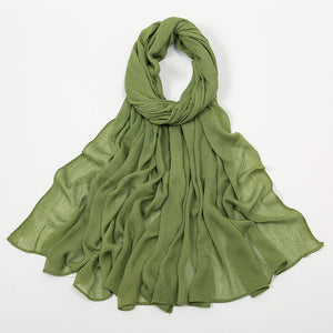 Curling Rayon Wrinkle Scarf Women's Simple Toe Cap