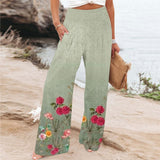 Elegant Series New Printed Loose High Waist Casual Wide Leg Pants