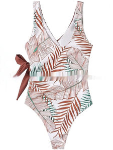 Women's Backless Contrast Colors Slimming Korean-style One-piece Tankini Swimsuit