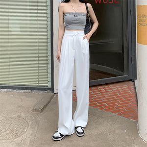 Women's New High Waist Loose Drape Suit Wide Leg Pants