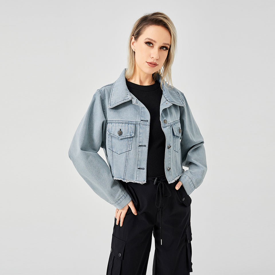 The Raw Edge Design Is Retro And Loose With A Soft Denim Jacket