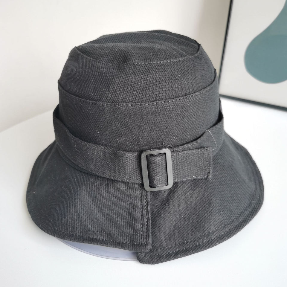 Irregular Brim Button Bucket Hat