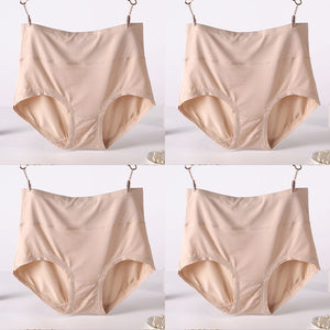 Women Underwear Soft Viscose Solid Color High Waist Panties 4pcs A Lot