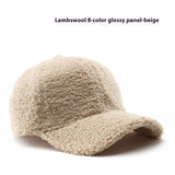 Baseball Cap Fashion Retro Solid Color Lamb Wool Curved Brim