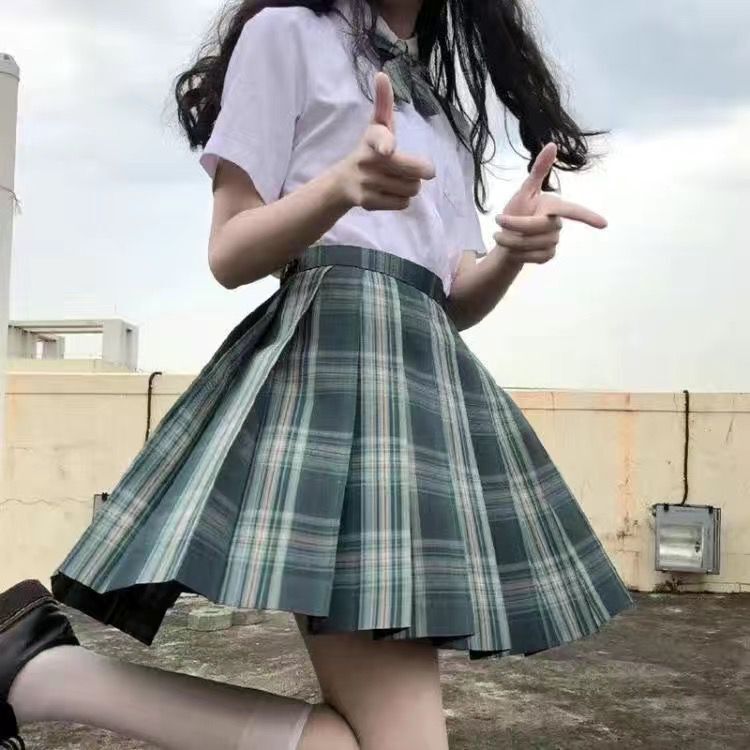 Student Jk Plaid Skirt Preppy Style Skirt