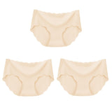 3Pcs Seamless Underwear Silk For Women Panties Lingerie Sexy