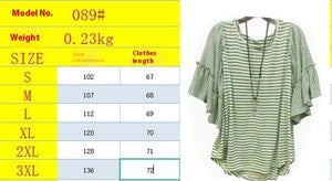 Women's Summer Round Neck Striped Stitching T-shirt Short Sleeve Top