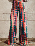 Thin Faux Denim Wide-leg Pants