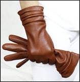 High-end Women's Sheepskin Gloves Leather Extended