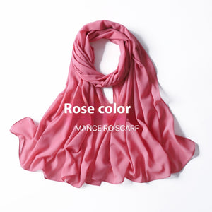 Pure Color Pearl Chiffon Scarf Headcloth Veil Chiffon Scarf