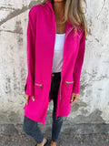 Autumn And Winter Solid Color Casual Zipper Hooded Jacket Coat