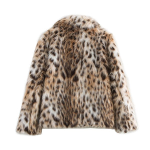 Women's Winter Fake Fur Leopard Coat