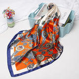 Printed Artificial Silk Small Square Towel