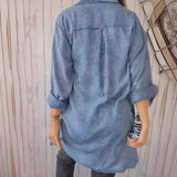 Jean-like Cloth Casual Long Shirt Coat