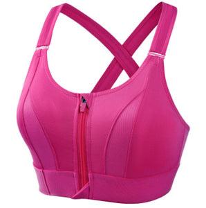 Adjustable Front Zipper Sports Bra