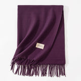 Pure Color Artificial Cashmere Scarf Women's Winter High-grade Shawl