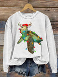 Women's Sweater 3D Digital Christmas Series Printed Crew Neck Sweatshirt