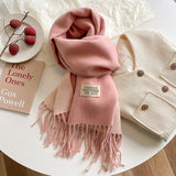 Double-sided Artificial Cashmere Scarf Women's Winter Warm Couple